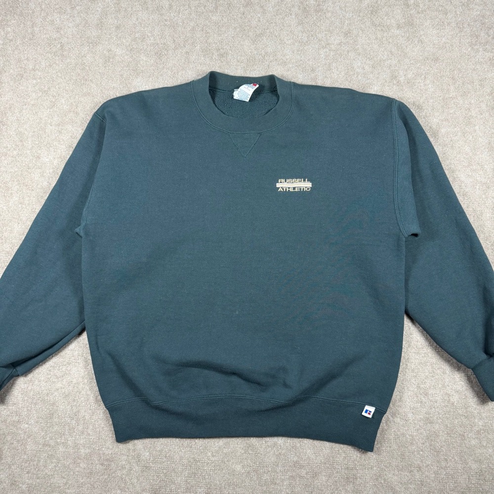 Vintage Russell Athletic Mens‎ Large Green Crewneck Sweatshirt Made in USA 90s